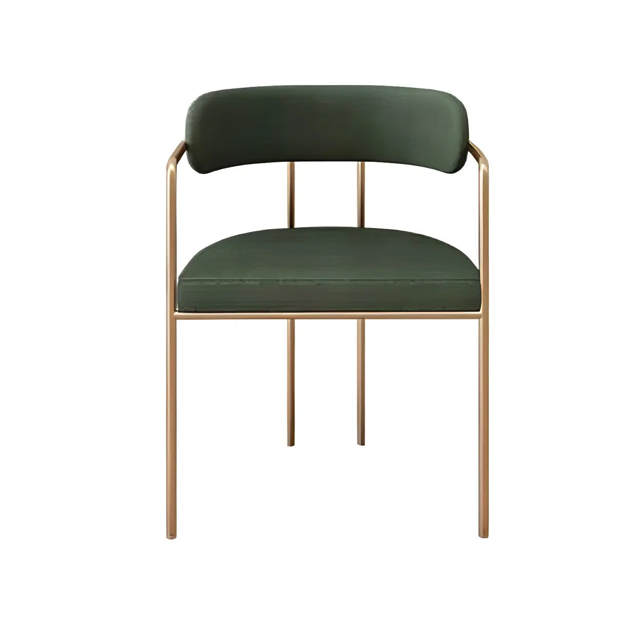 Open-Back Microfiber Upholstered Dining Arm Chair — Gray / 2 Piece Set / Brass/ Gold
