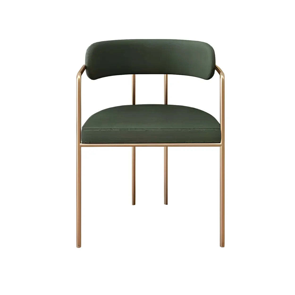 Open-Back Microfiber Upholstered Dining Arm Chair — Gray / 2 Piece Set / Brass/ Gold