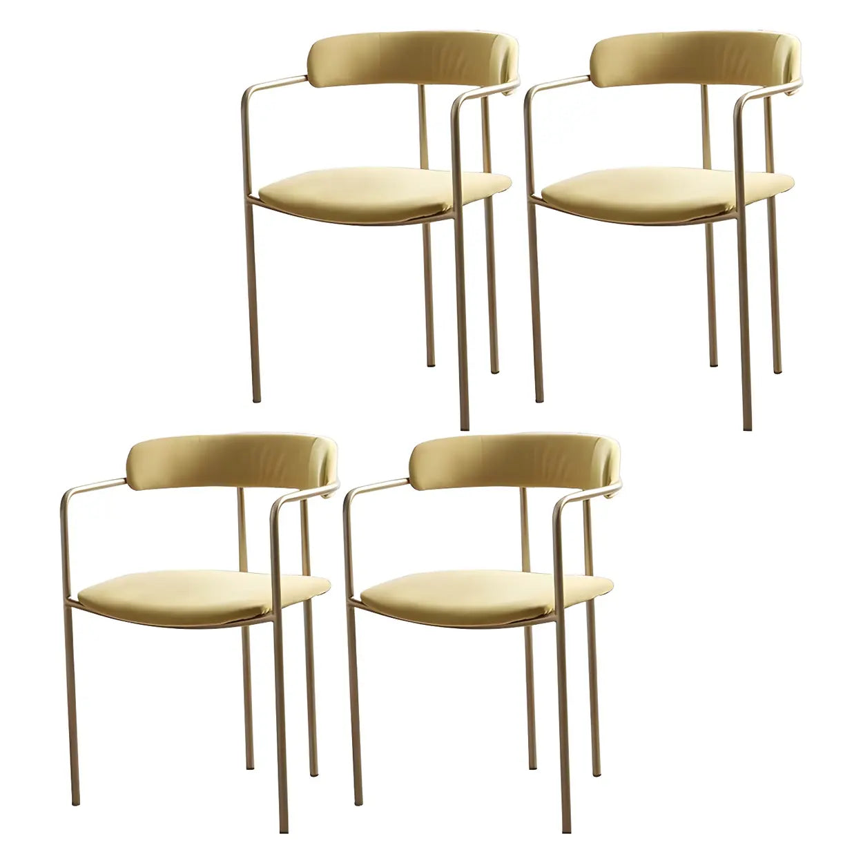 Open-Back Microfiber Upholstered Dining Arm Chair