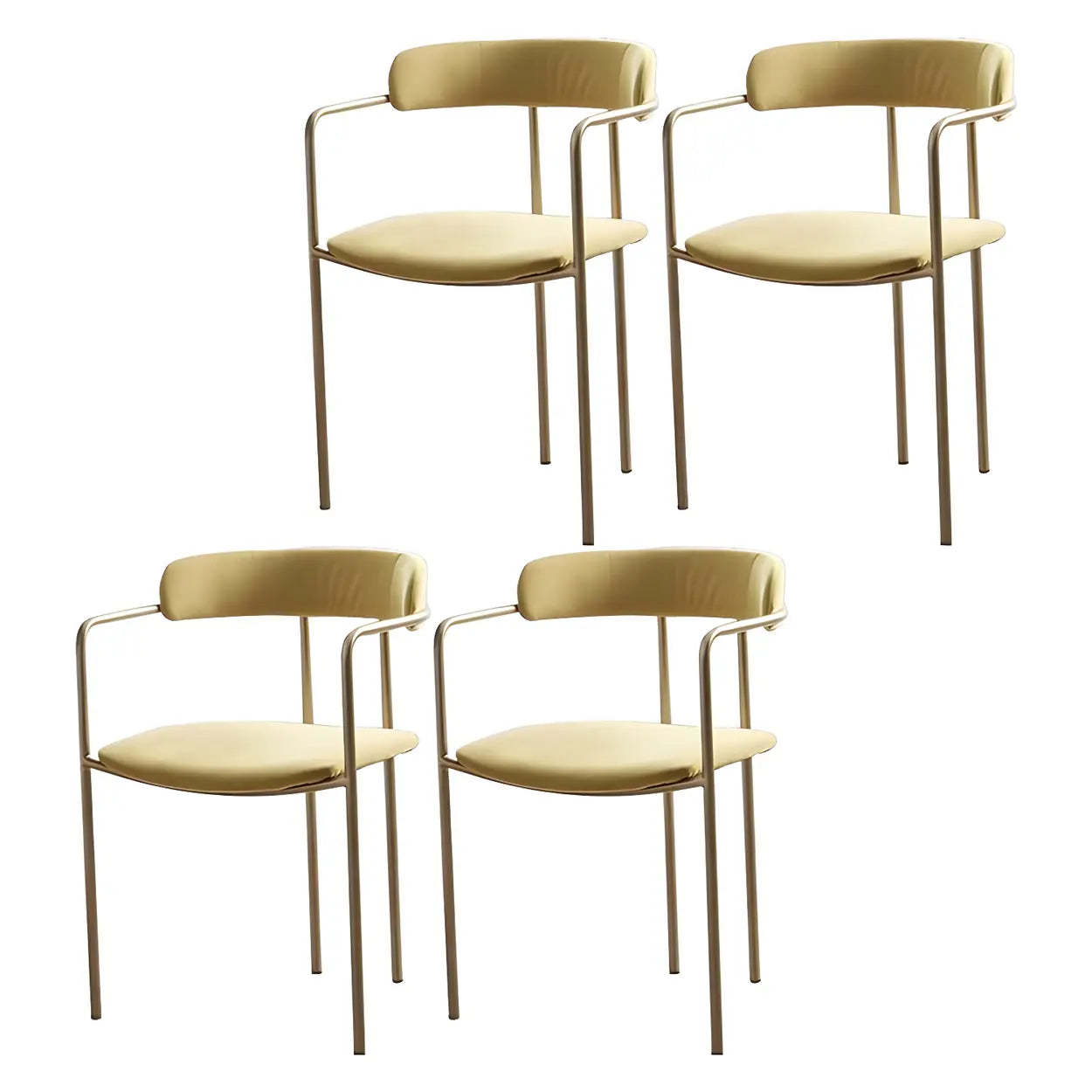 Open-Back Microfiber Upholstered Dining Arm Chair