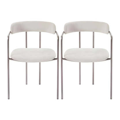 Open-Back Microfiber Upholstered Dining Arm Chair