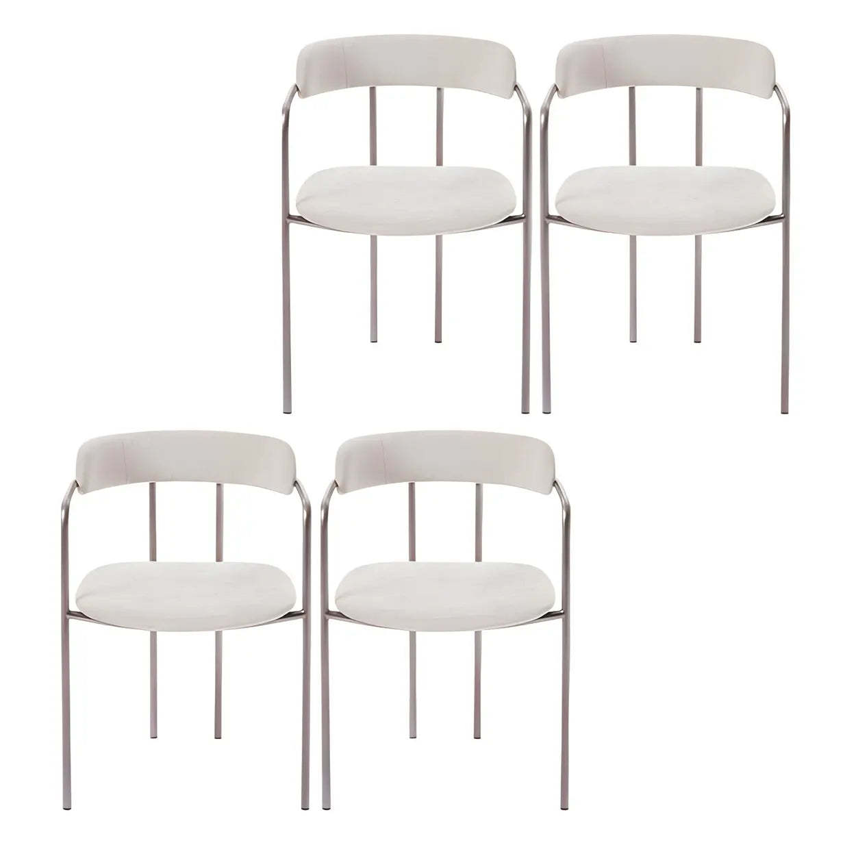 Open-Back Microfiber Upholstered Dining Arm Chair
