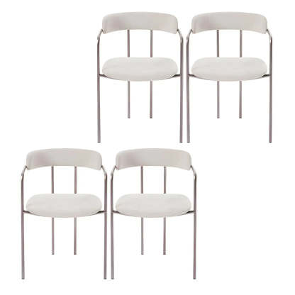 Open-Back Microfiber Upholstered Dining Arm Chair