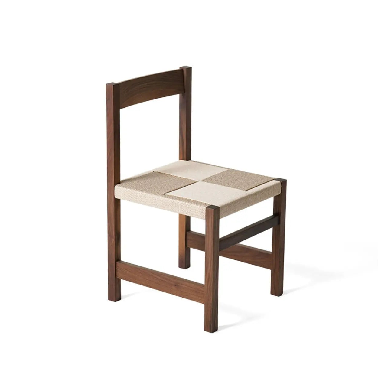Open Braided Rope Rectangle Wood Dining Chair