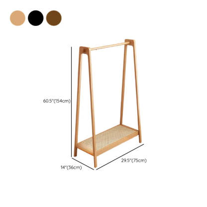 A-Frame Bamboo Coat Rack with Shelves — Wood Color / 1