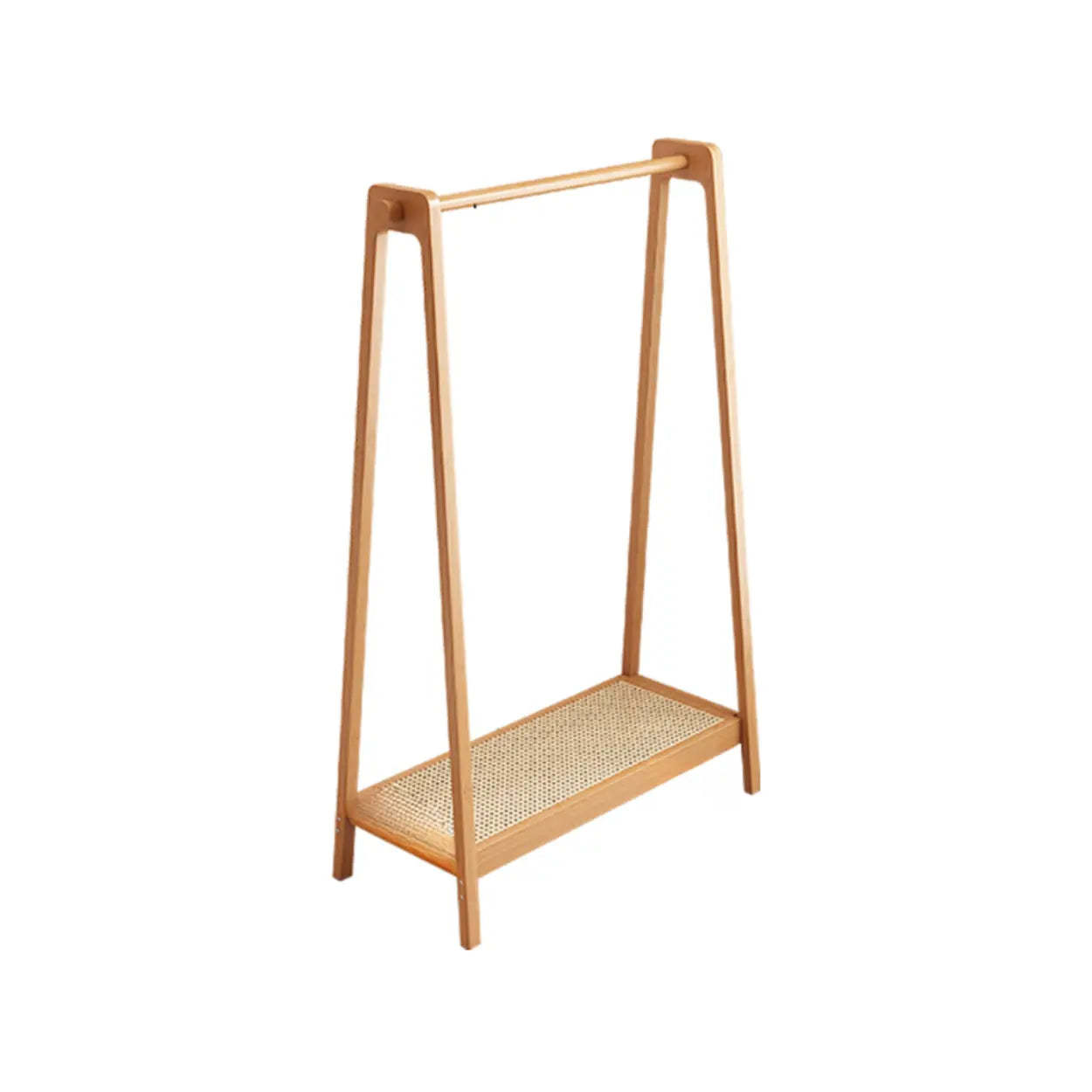 A-Frame Bamboo Coat Rack with Shelves — Black / 2