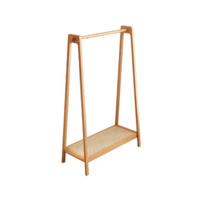 A-Frame Bamboo Coat Rack with Shelves — Black / 2