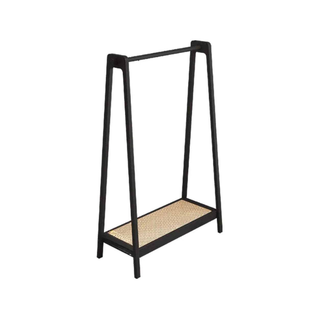 A-Frame Bamboo Coat Rack with Shelves — Wood Color / 1