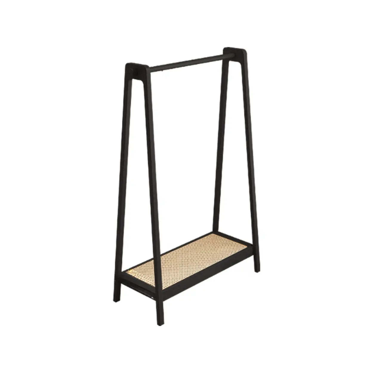 A-Frame Bamboo Coat Rack with Shelves — Wood Color / 1