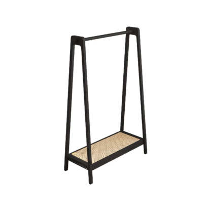 A-Frame Bamboo Coat Rack with Shelves — Wood Color / 1