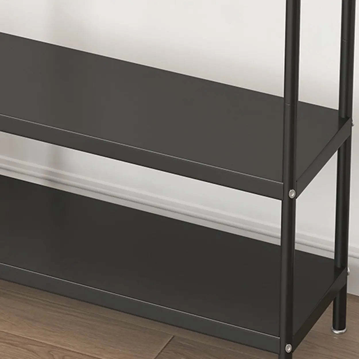 Open Bedside Metal Hall Tree with Shelves