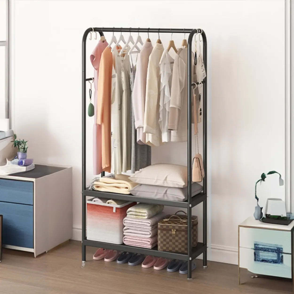 Tree open metal hall trees & coat racks for bedroom