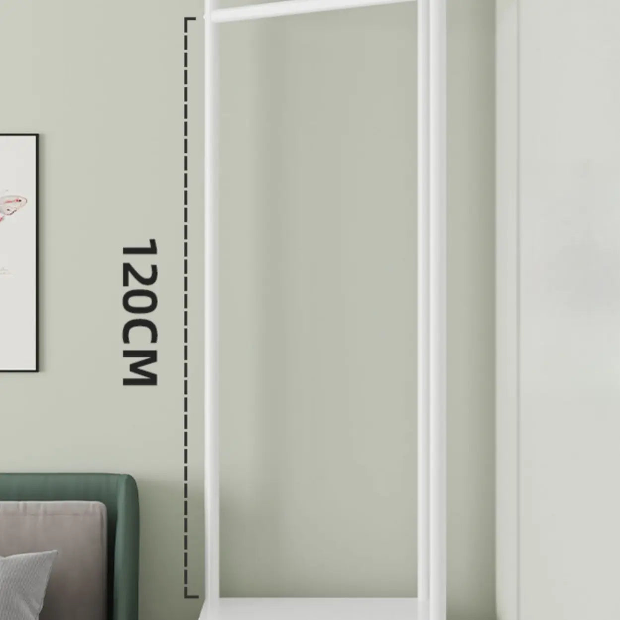 Open Bedside Metal Hall Tree with Shelves — White