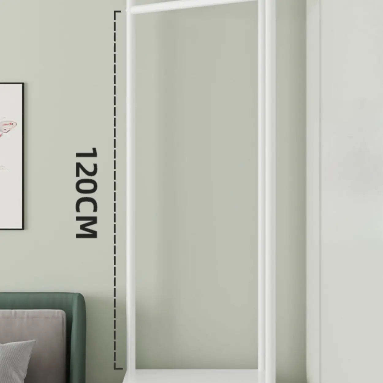 Open Bedside Metal Hall Tree with Shelves — White