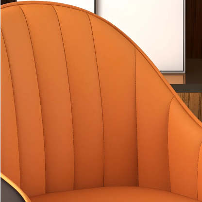 Arms bistro gray bar & counter stools in leather — Bar Stool(29.5"H) / Brown & Orange