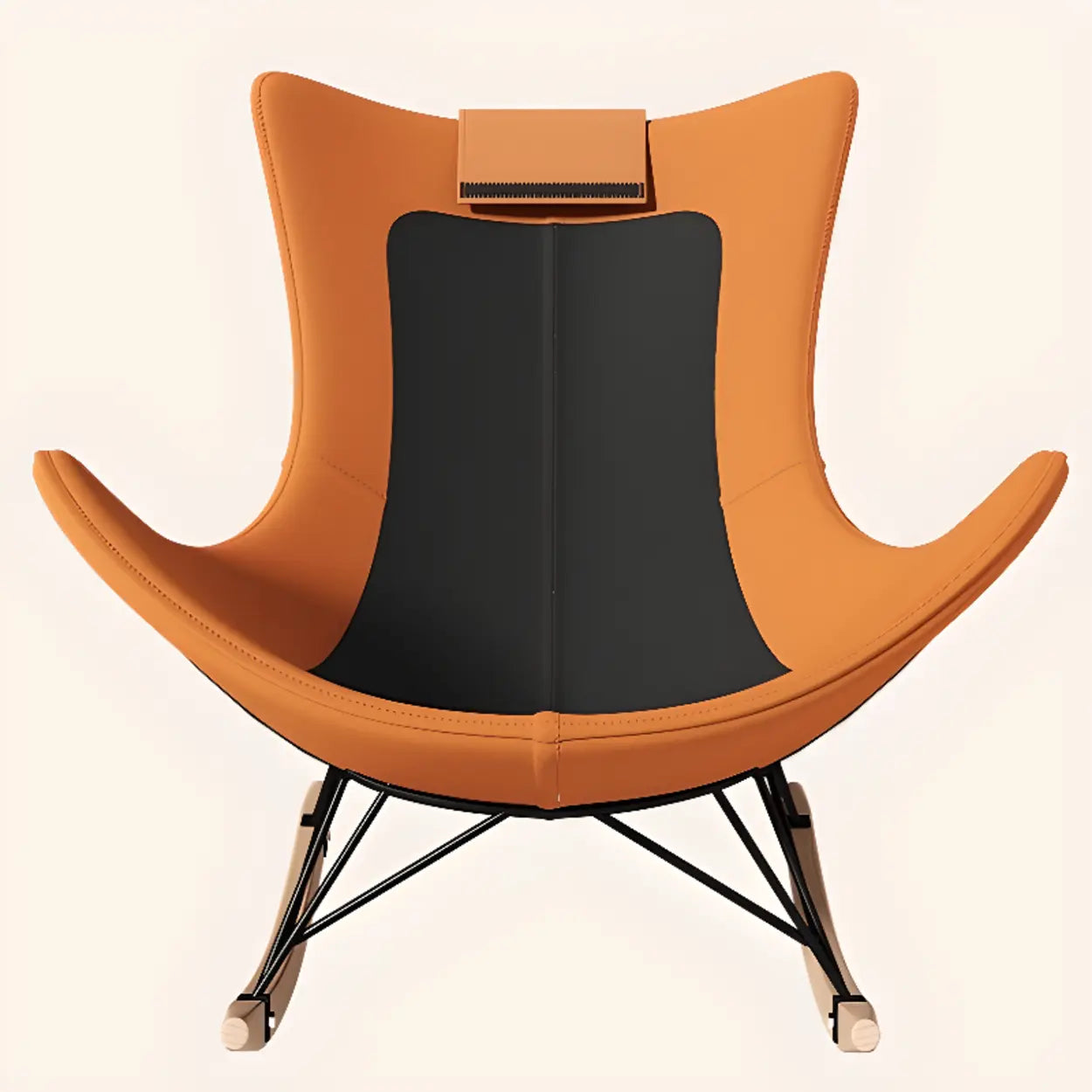 Orange Stain Resistant Upholstered Rocking Chair — Dark Gray