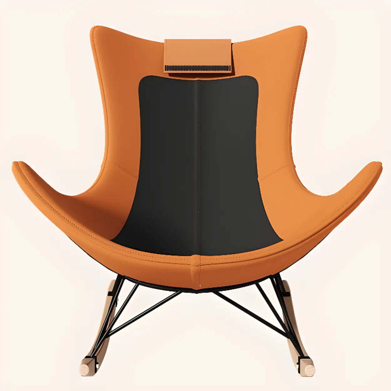 Orange Stain Resistant Upholstered Rocking Chair — Dark Gray