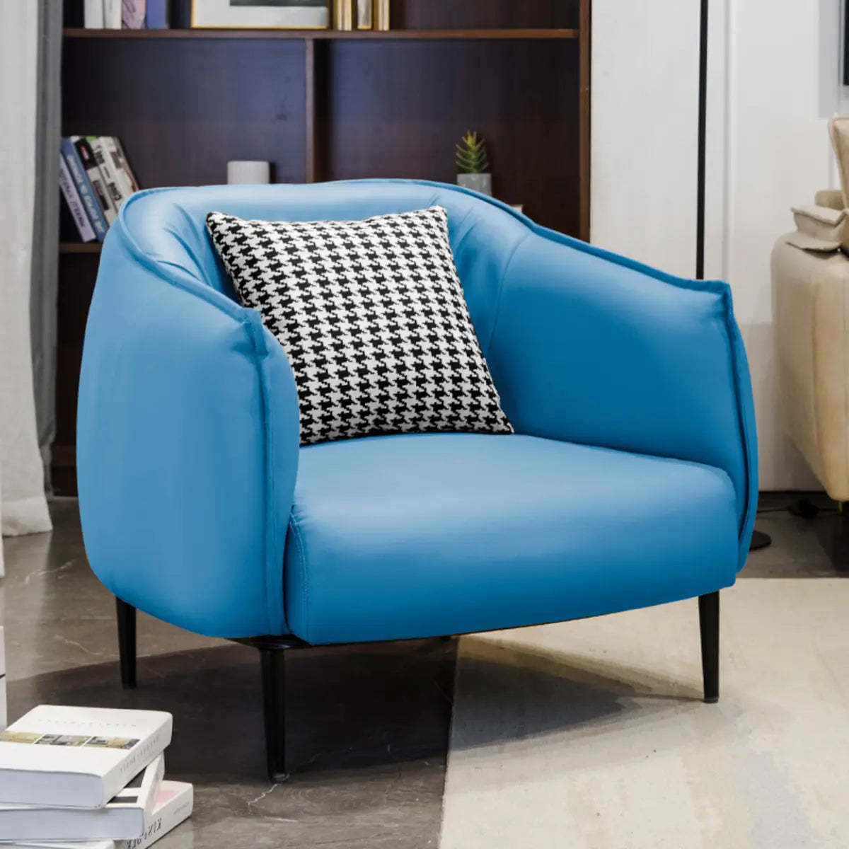 Modern orange fill blue office chairs, Lighom — Faux Leather