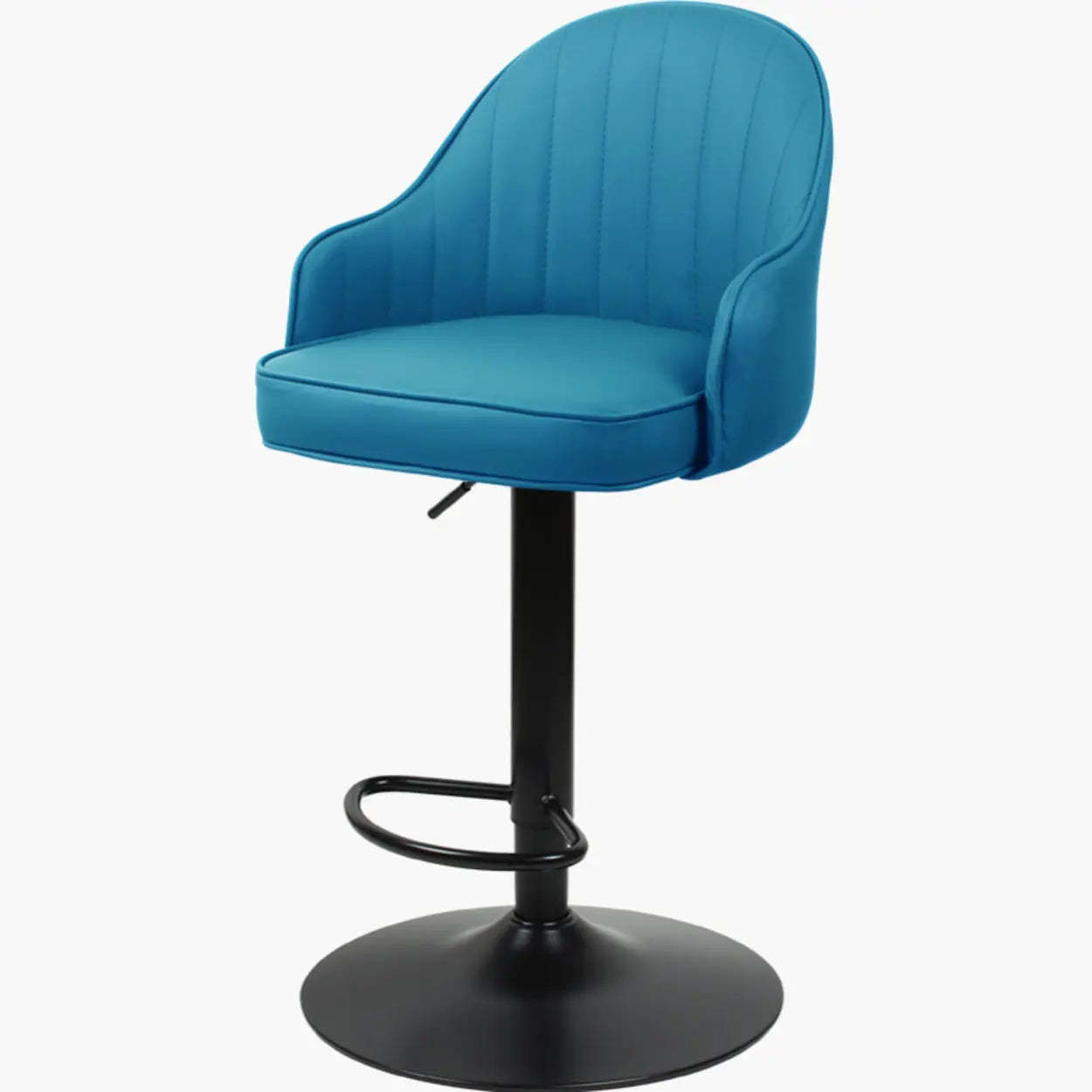 Orange Leather Adjustable Swivel Armrest Bar Stool