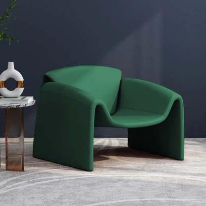 Orange Leather Sled Arm Chair with Pillow — Dark Gray / Leather