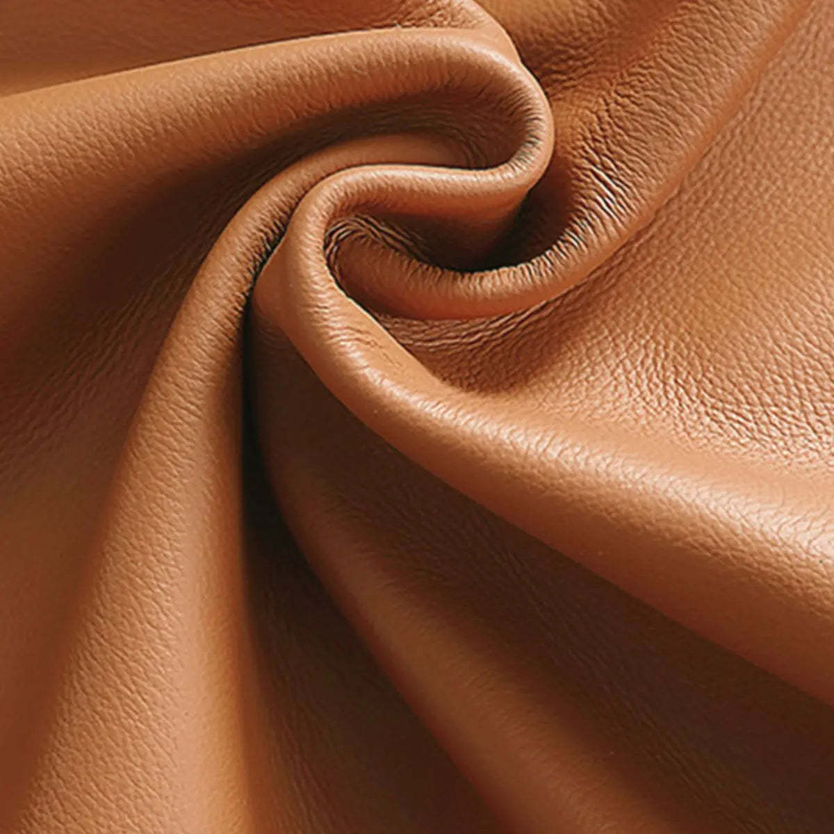 Orange Leather Swivel Office Chair with Arms