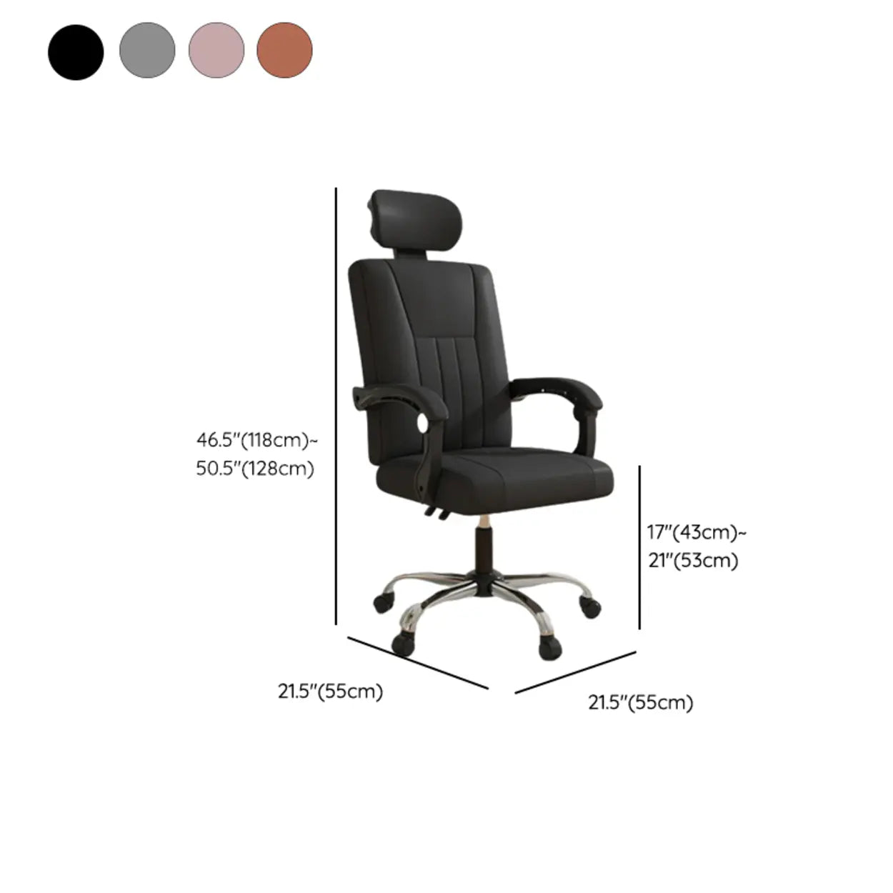 Orange Swivel Recliner Adjustable Ergonomic Office Chair