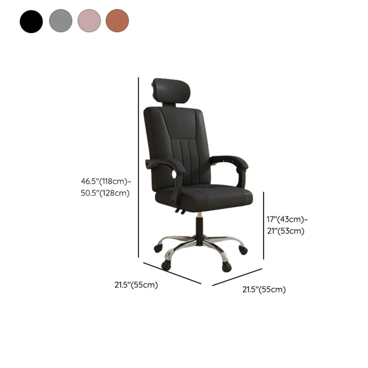 Orange Swivel Recliner Adjustable Ergonomic Office Chair