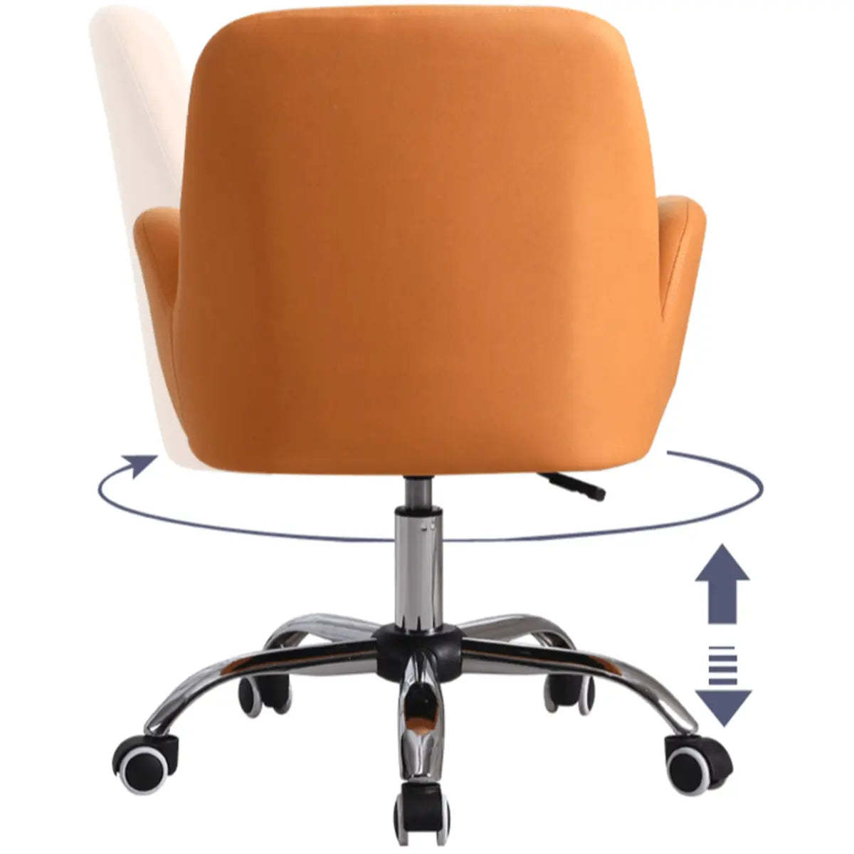 Orange Trendy Adjustable PU Office Chair with Wheels