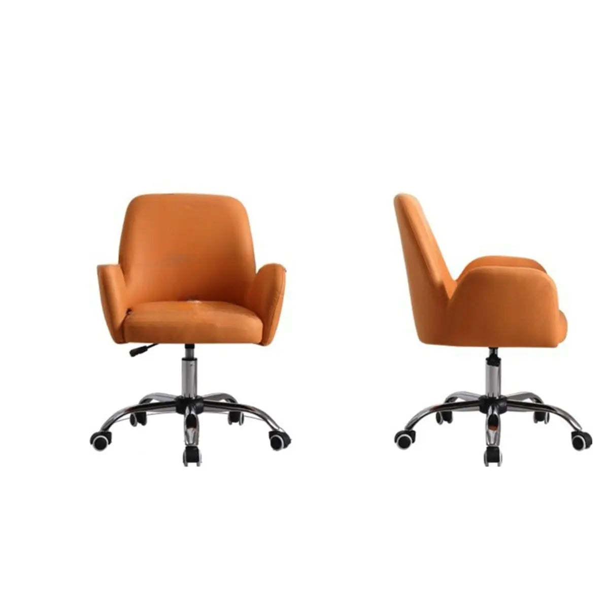 Orange Trendy Adjustable PU Office Chair with Wheels