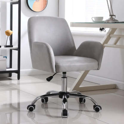 Orange Trendy Adjustable PU Office Chair with Wheels — Blue