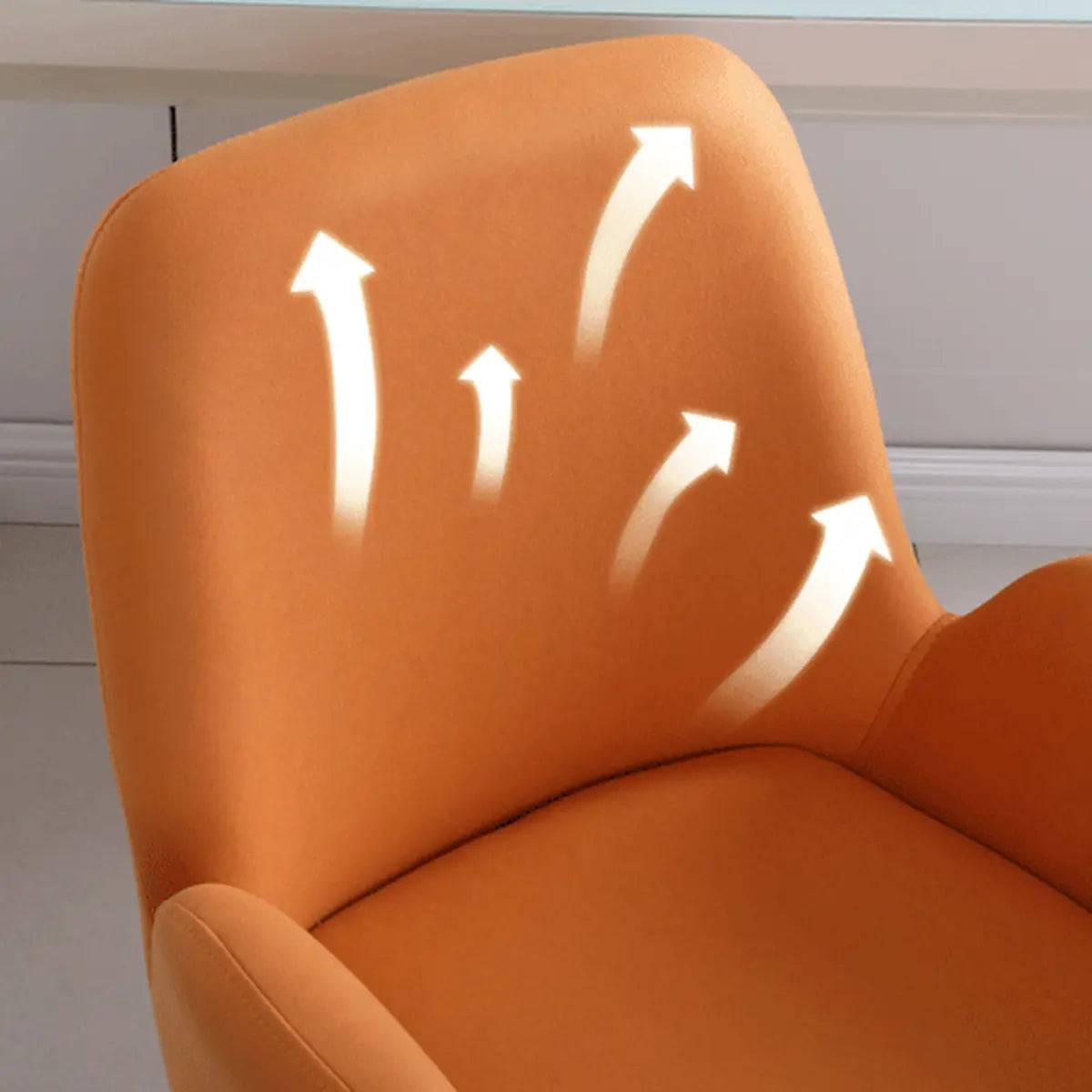 Orange Trendy Adjustable PU Office Chair with Wheels