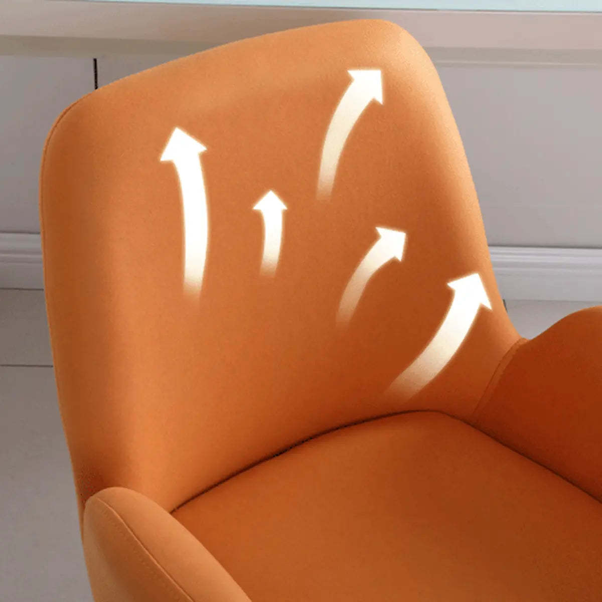 Orange Trendy Adjustable PU Office Chair with Wheels