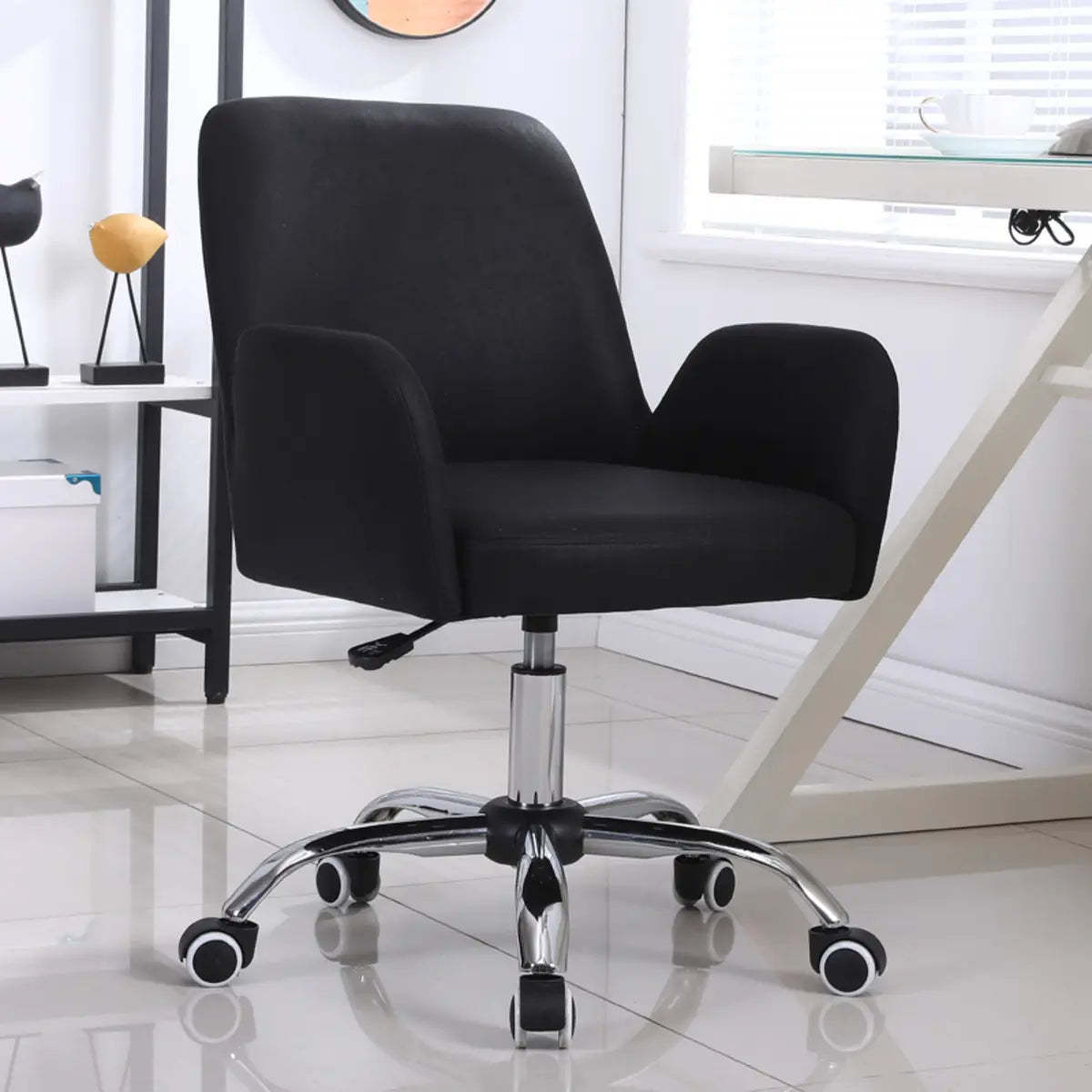 Modern orange wheels black office chairs, Lighom
