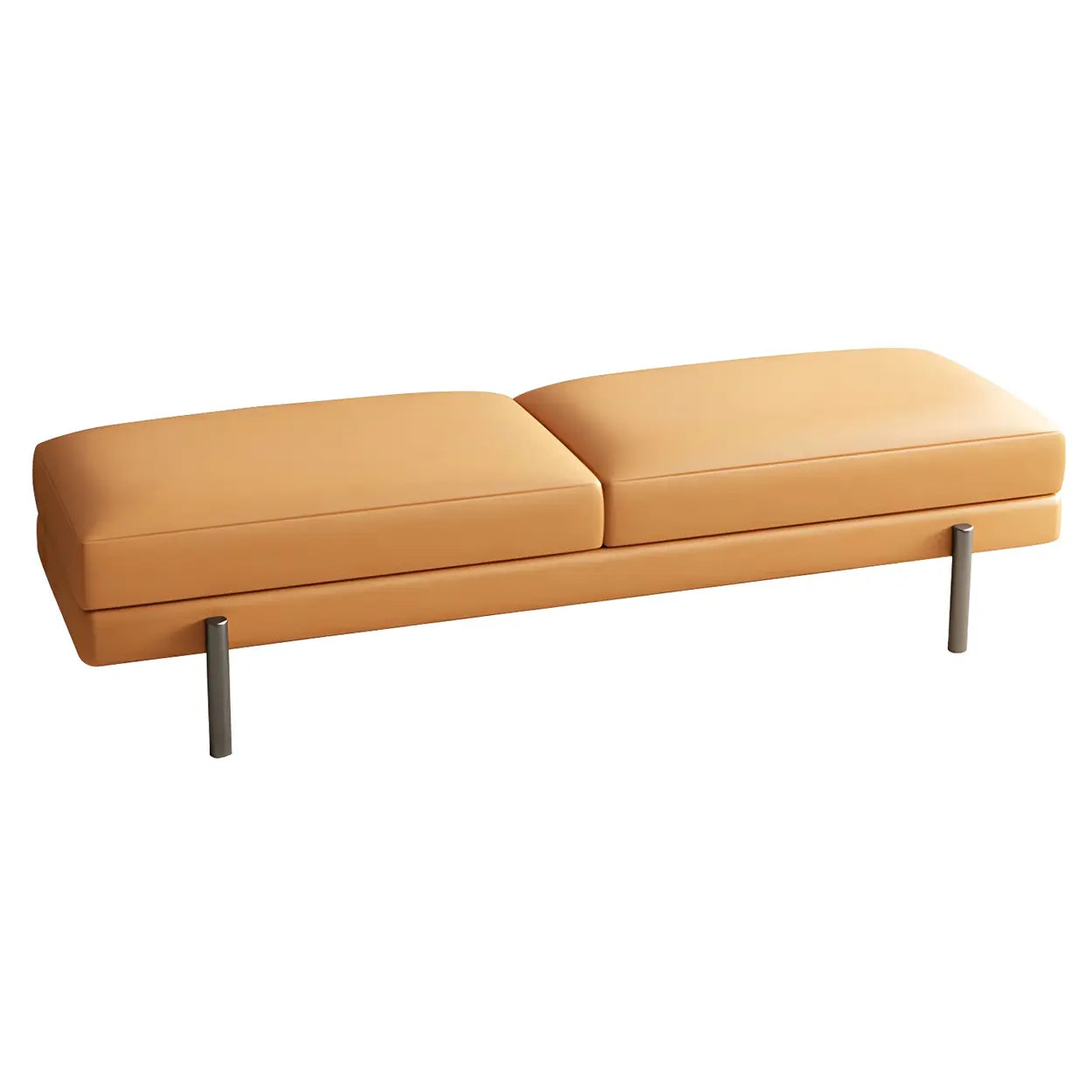 Orange Upholstered Short Bedroom Bench — Blackish Green