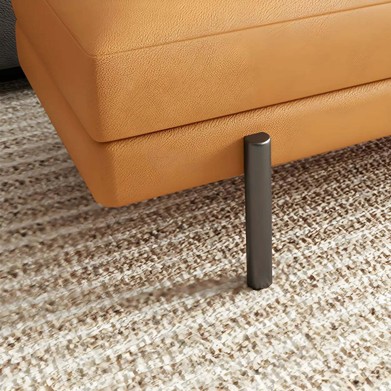 Orange Upholstered Short Bedroom Bench