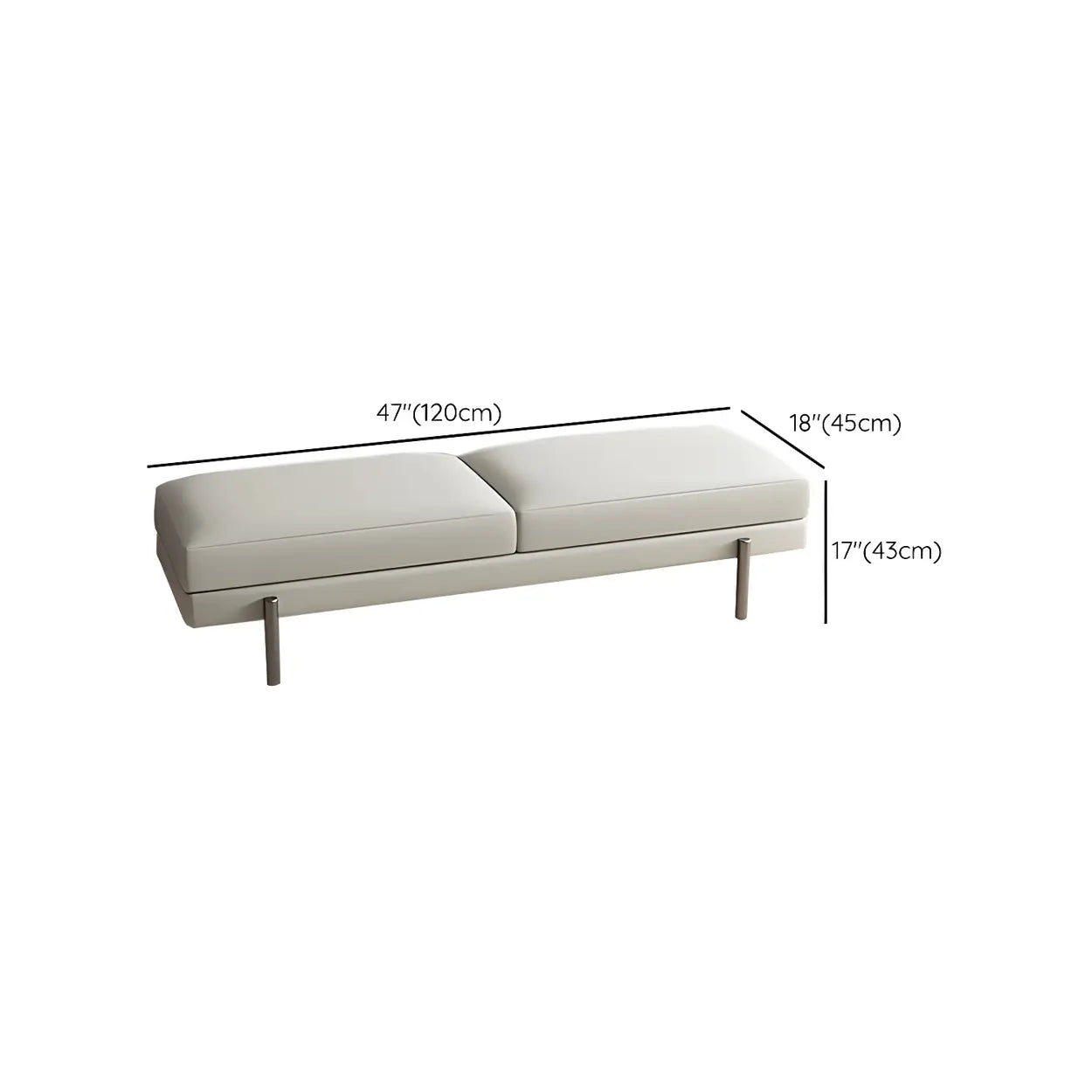 Orange Upholstered Short Bedroom Bench