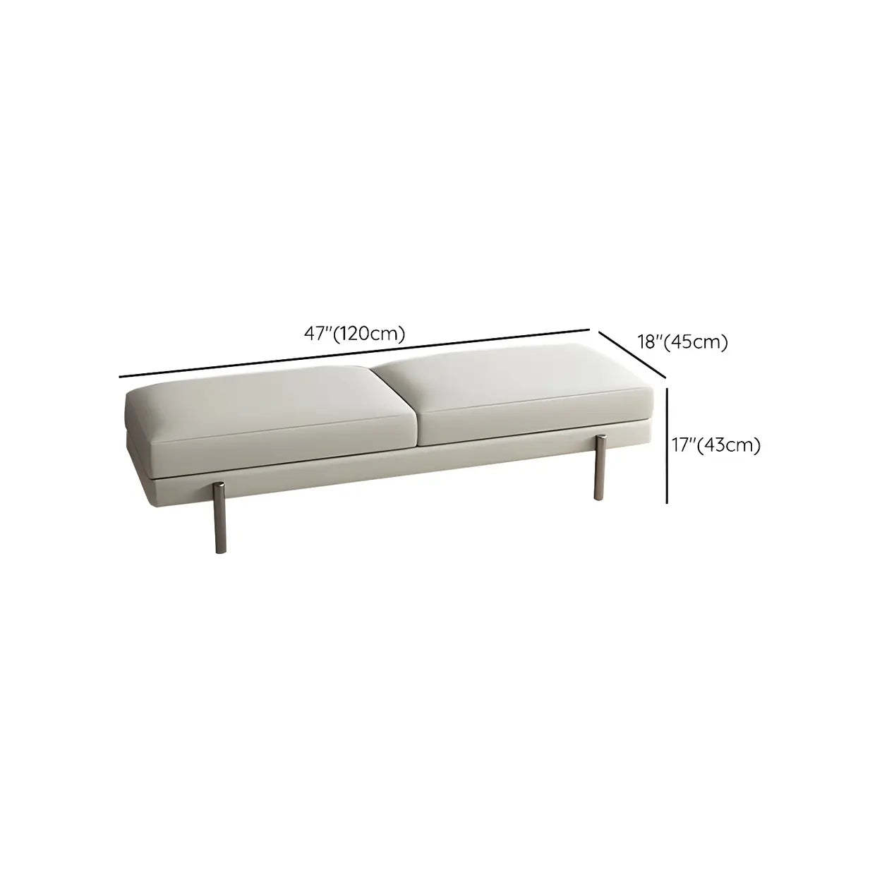 Orange Upholstered Short Bedroom Bench