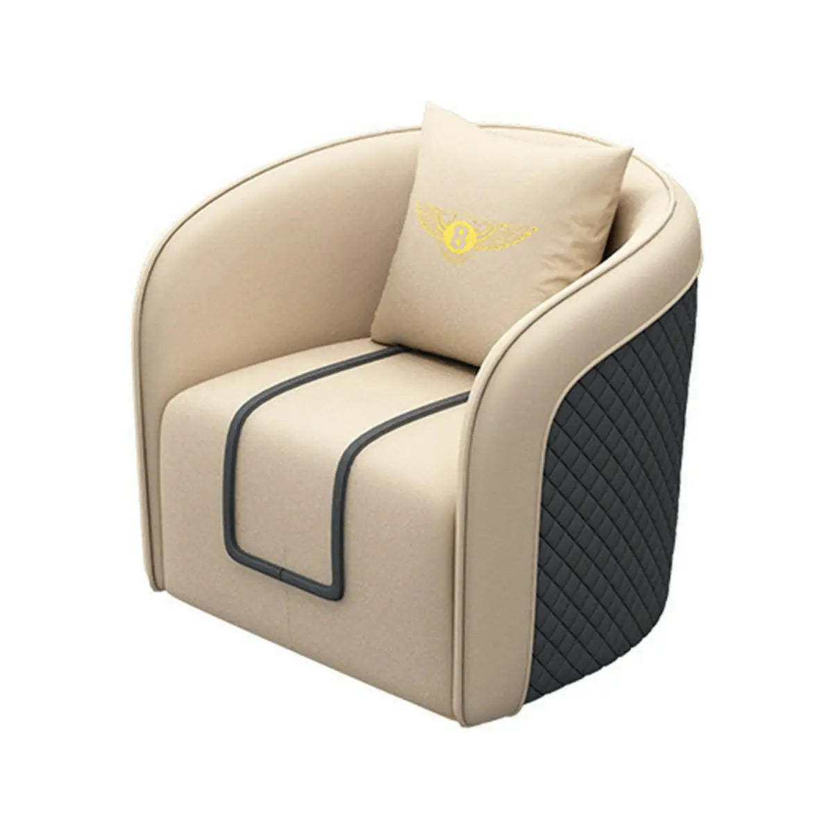 Leather arm water white accent chairs, Lighom