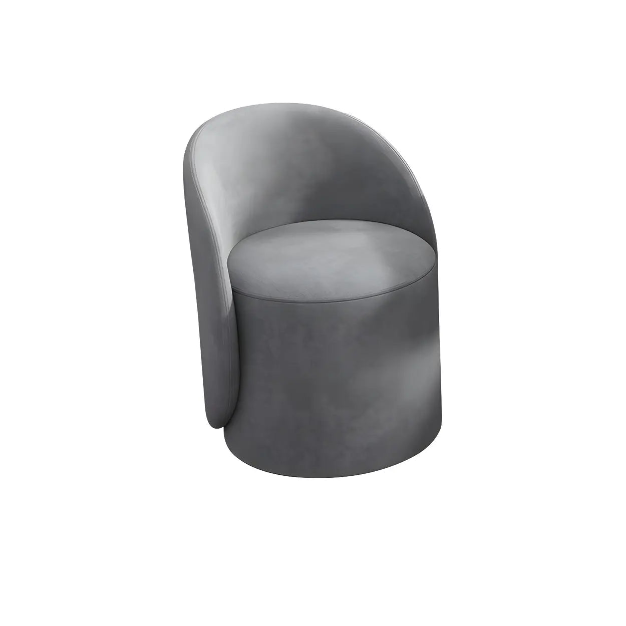 Orange-White Recessed-Arm Low-Back Barrel Vanity Stool — Grey / Fixed