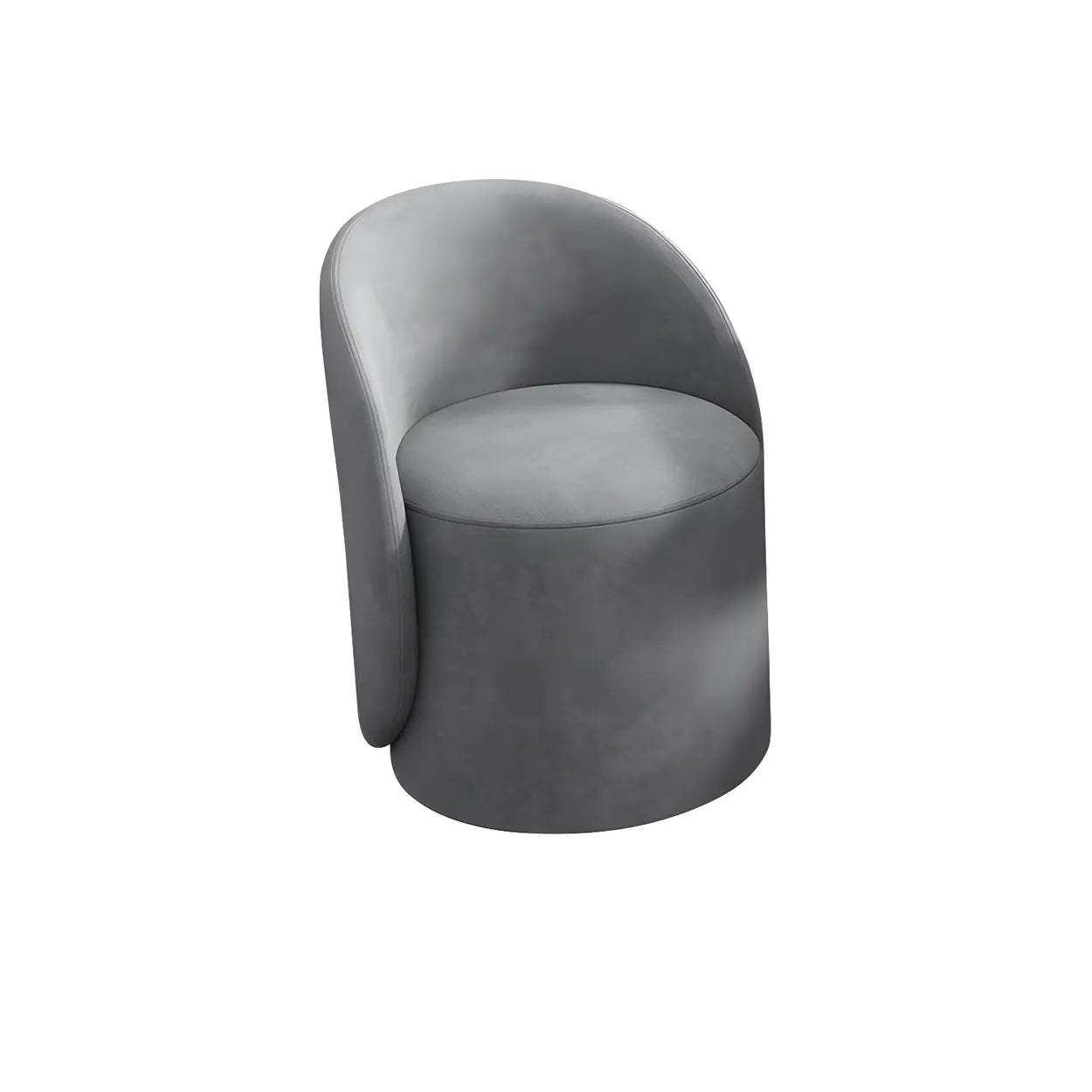 Orange-White Recessed-Arm Low-Back Barrel Vanity Stool — Grey / Fixed