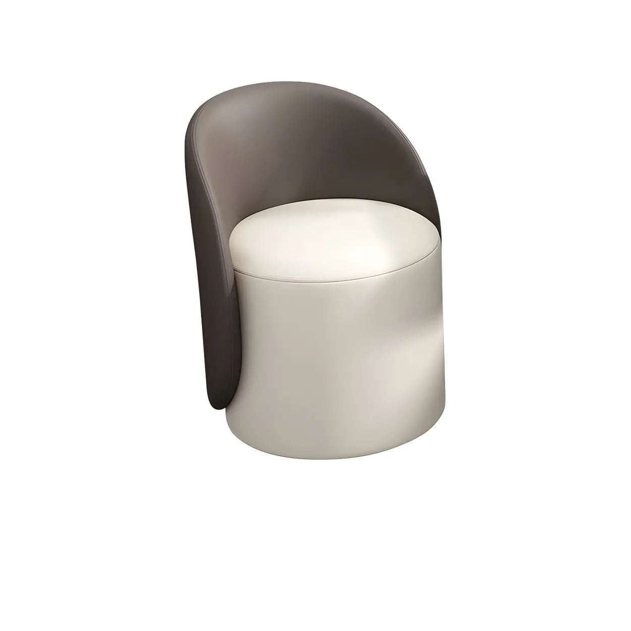 Orange-White Recessed-Arm Low-Back Barrel Vanity Stool — Pink-White / Fixed
