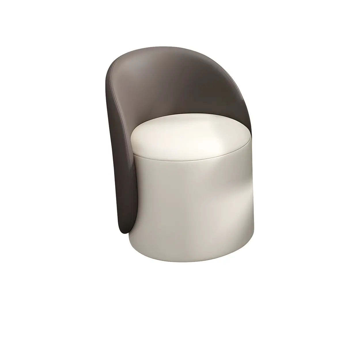 Orange-White Recessed-Arm Low-Back Barrel Vanity Stool — Pink-White / Fixed