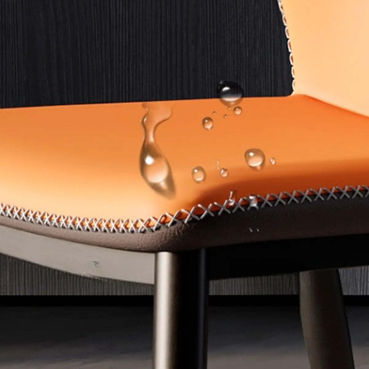 Wingback Faux Leather Dining Chair