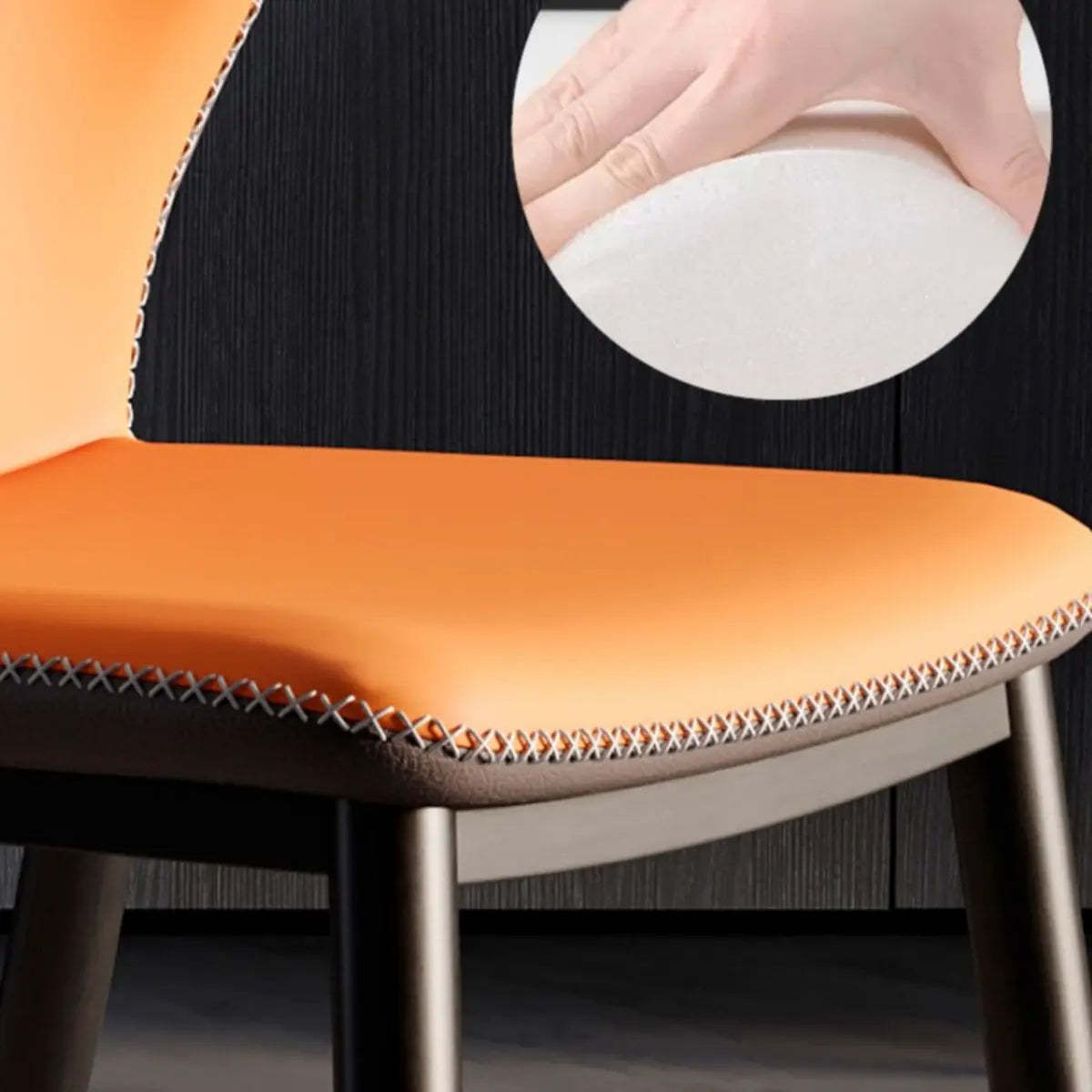 Wingback Faux Leather Dining Chair