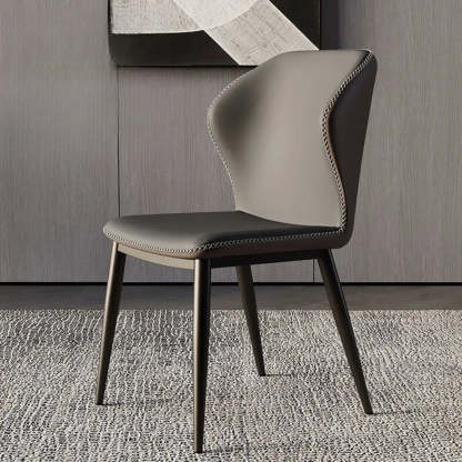 Wingback Faux Leather Dining Chair — Green