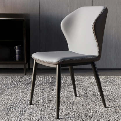Wingback Faux Leather Dining Chair — Blue