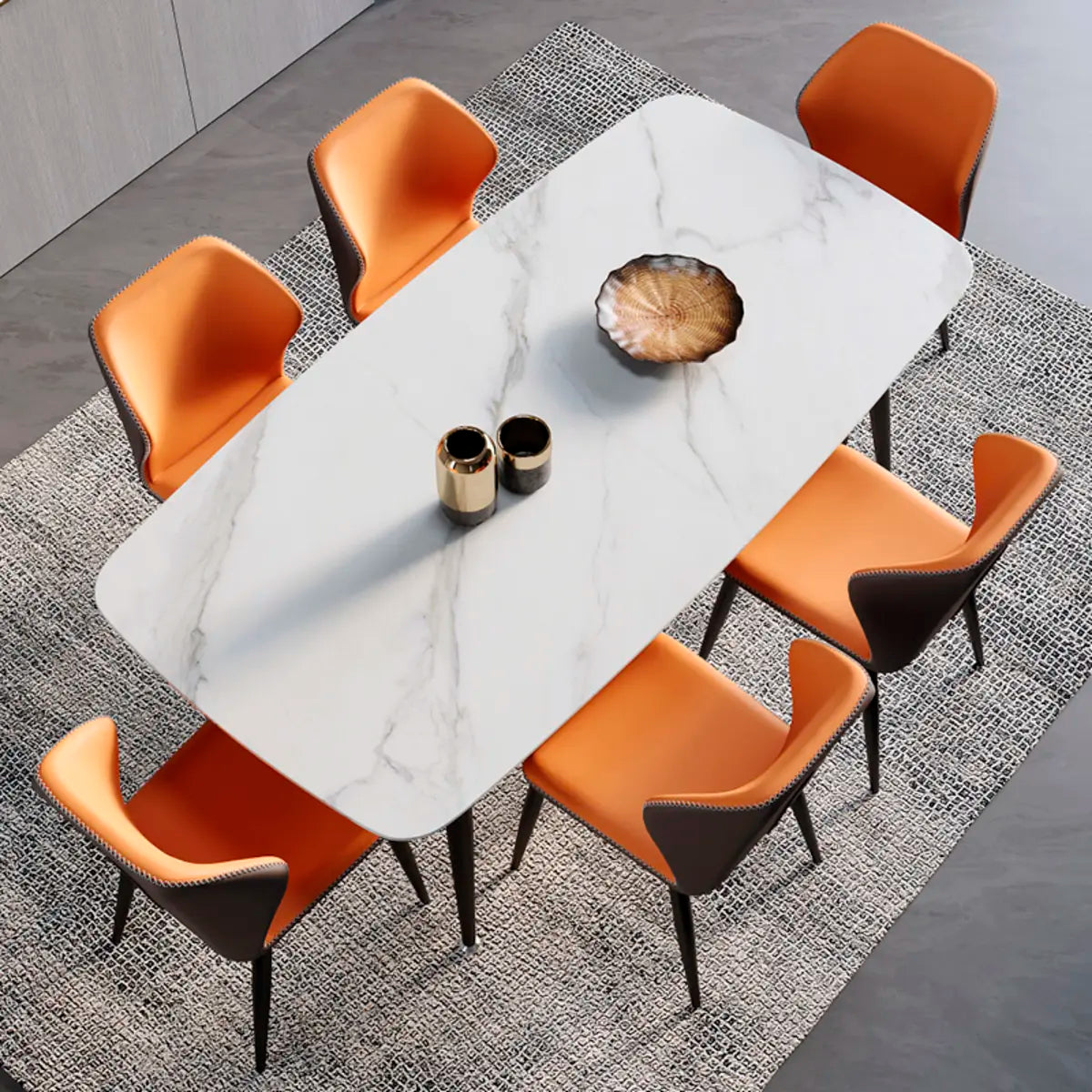 Wingback Faux Leather Dining Chair