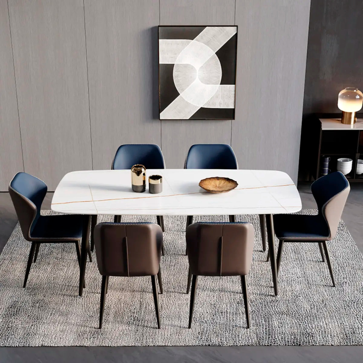 Wingback Faux Leather Dining Chair