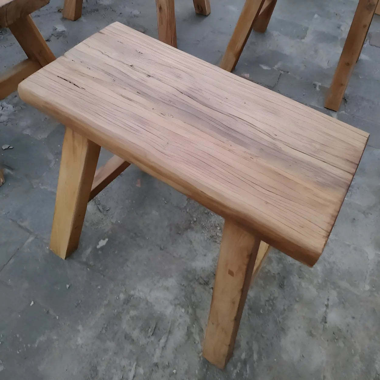 Oriental Natural Wood Entryway Bench