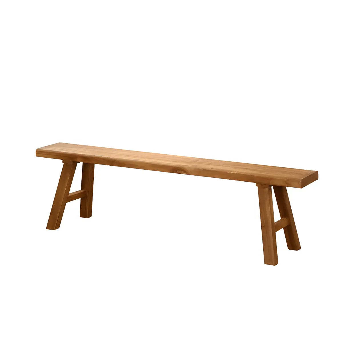 Oriental Natural Wood Entryway Bench
